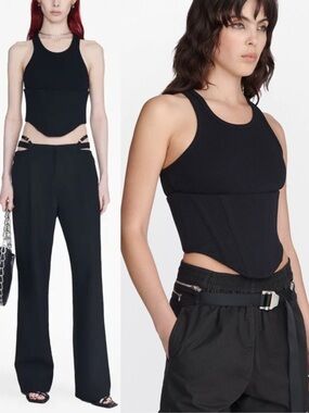 Dion Lee Float Corset Style Tank Top Y2K Minimalist Zip Crop